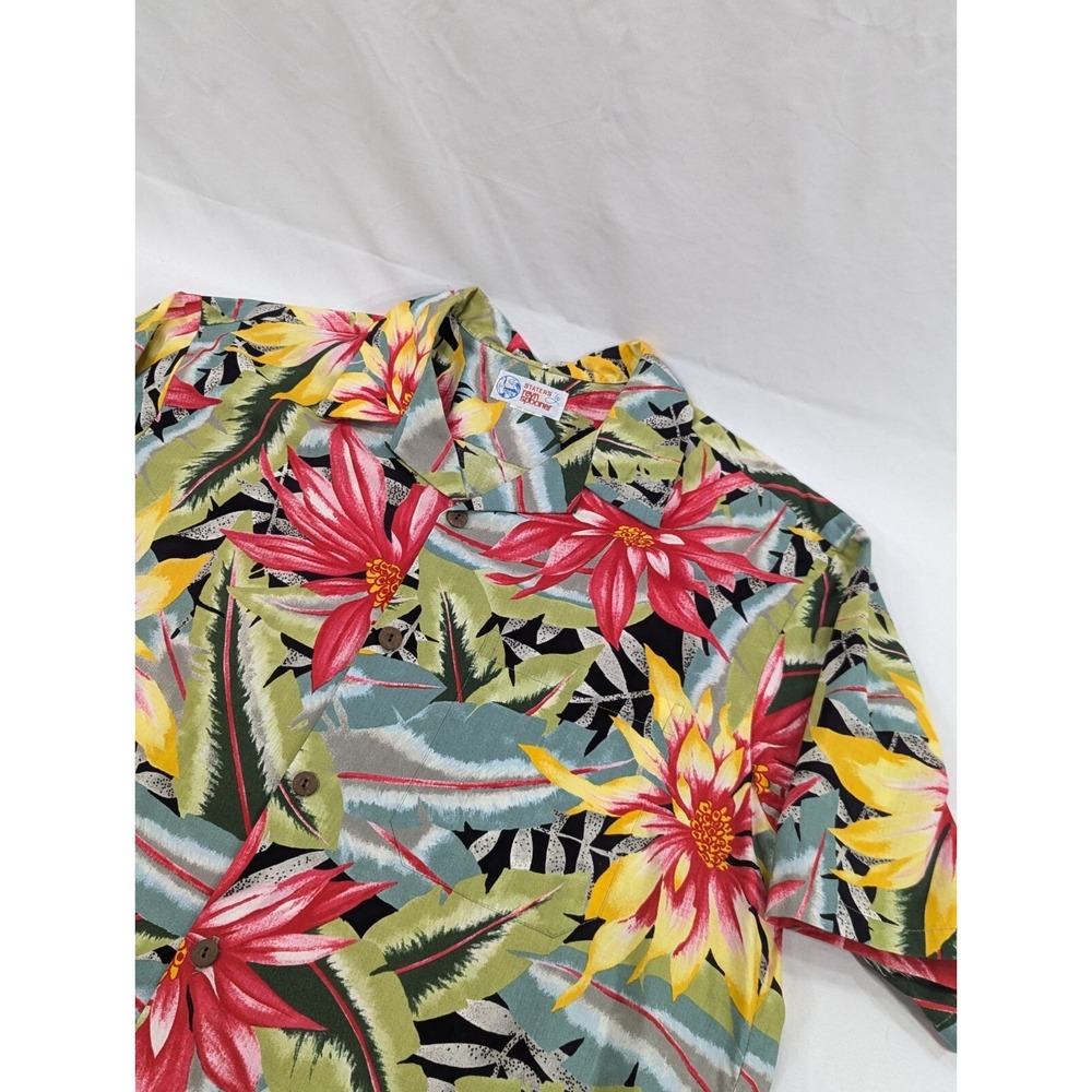 Staters by Reyn Spooner Vintage Hawaiian‎ Shirt 90s Men's Floral All Over XL